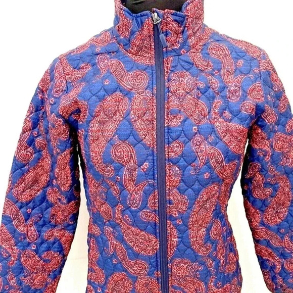 Lands End Women’s Quilted‎ Zip Up Paisley Long Sleeve Spring Jacket EUC Size XLP - Picture 2 of 8